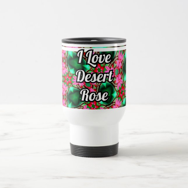 Cute Desert Rose Pattern Travel Mug (Center)