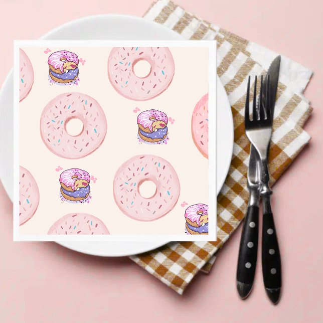 Cute desert sweet donuts illustration pattern  napkins (Creator Uploaded)