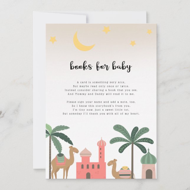 Cute Desert Themed Camel Bools for Baby Card (Front)