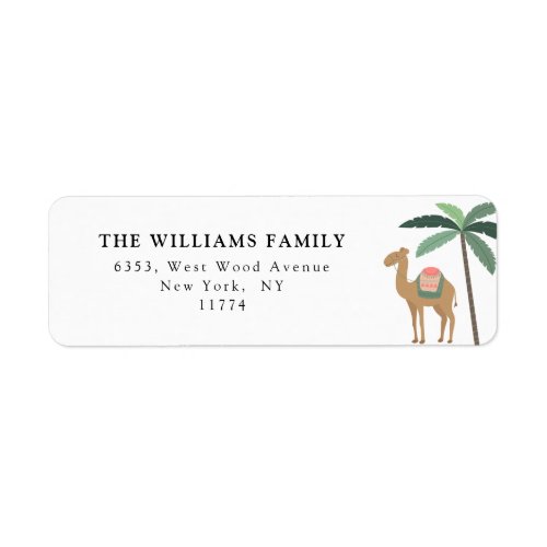 Cute Desert Themed Camel Palm Trees Matching Label