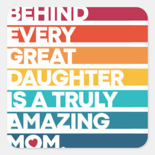Cute Design Expression Text for Mother's Day Square Sticker