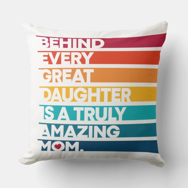 Cute Design Expression text for Mothers day Throw Pillow (Front)