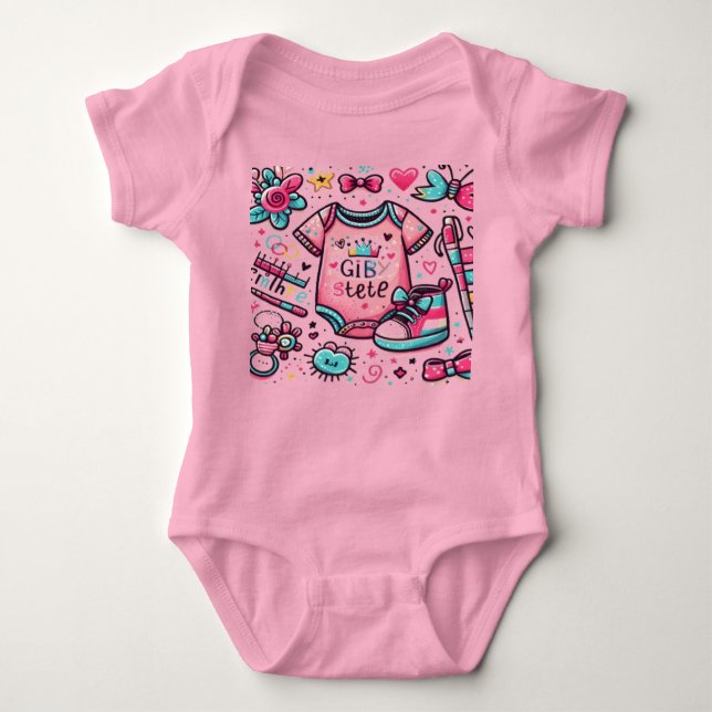 cute design for baby girl bodysuit (Front)