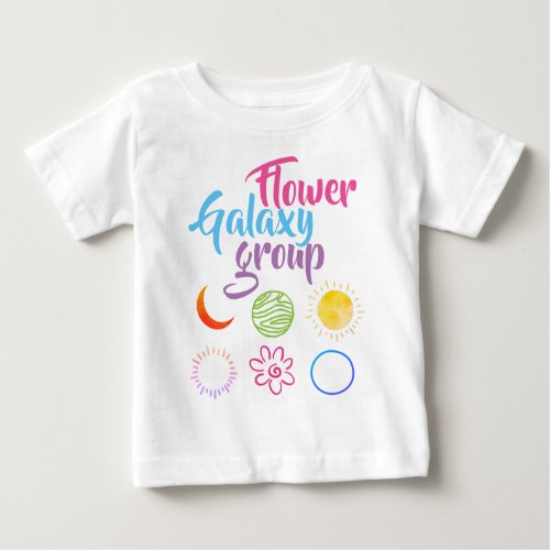 Cute Design of Flower Galaxy Group Baby T_Shirt