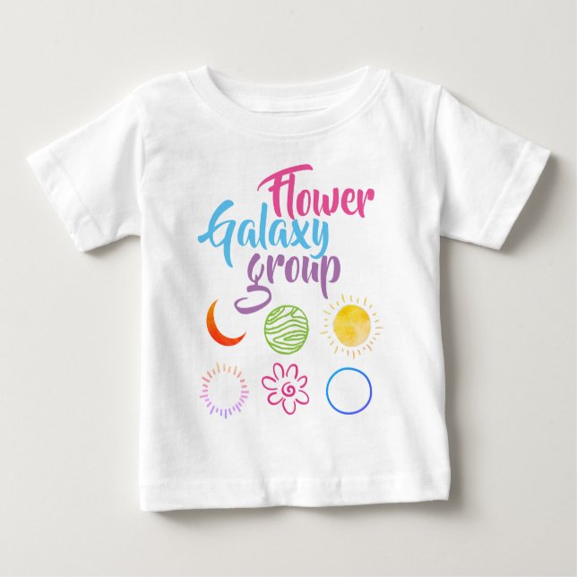 Cute Design of Flower Galaxy Group Baby T-Shirt (Front)