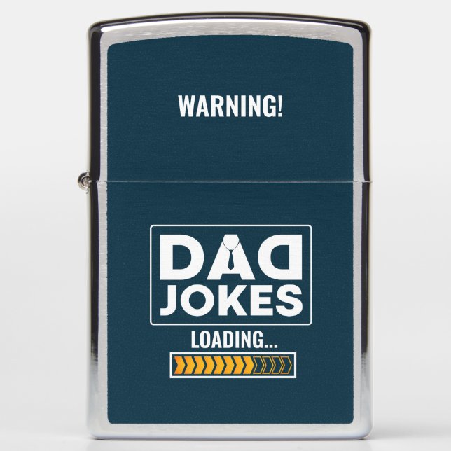Cute Design Warning! Dad Joke Loading  Zippo Lighter (Front)