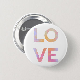 Cute design with positive word LOVE Button