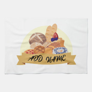 Cute dessert Bread baking bakery custom name Kitchen Towel