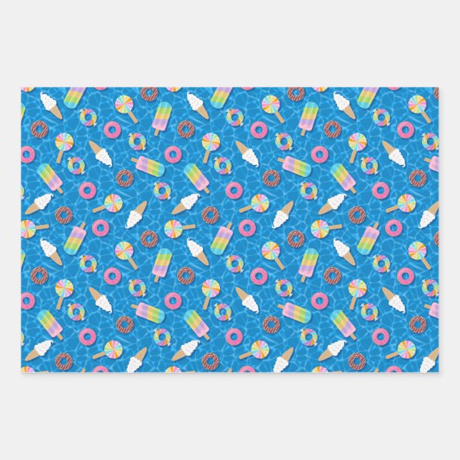 Cute Desserts Wrapping Paper Sheets (Front)