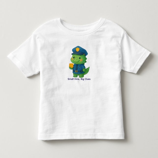 Cute Detective Dinosaur – Dino Jobs Toddler T-shirt (Front)