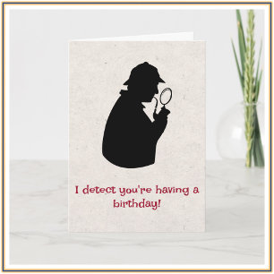 Cute Detective Theme Birthday Card