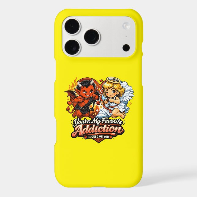 Cute Devil & Angel Valentine Day Love Design iPhone Case (Back)