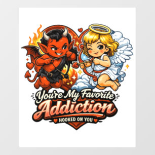 Cute Devil & Angel Valentine Day Love Design Wall Decal