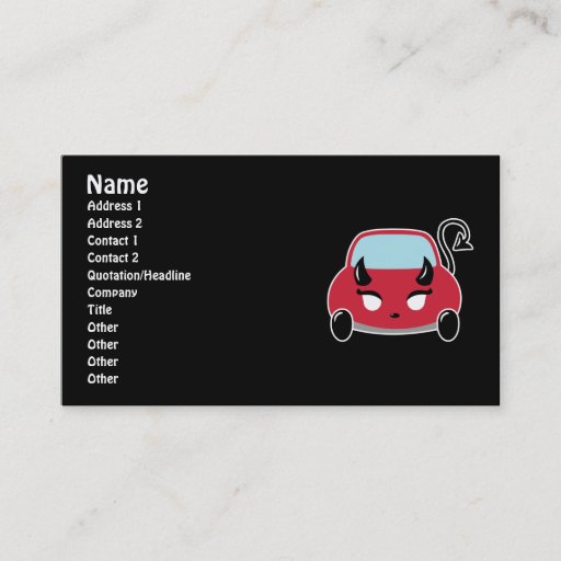 Customizable Cute Devil Car Business Cards
