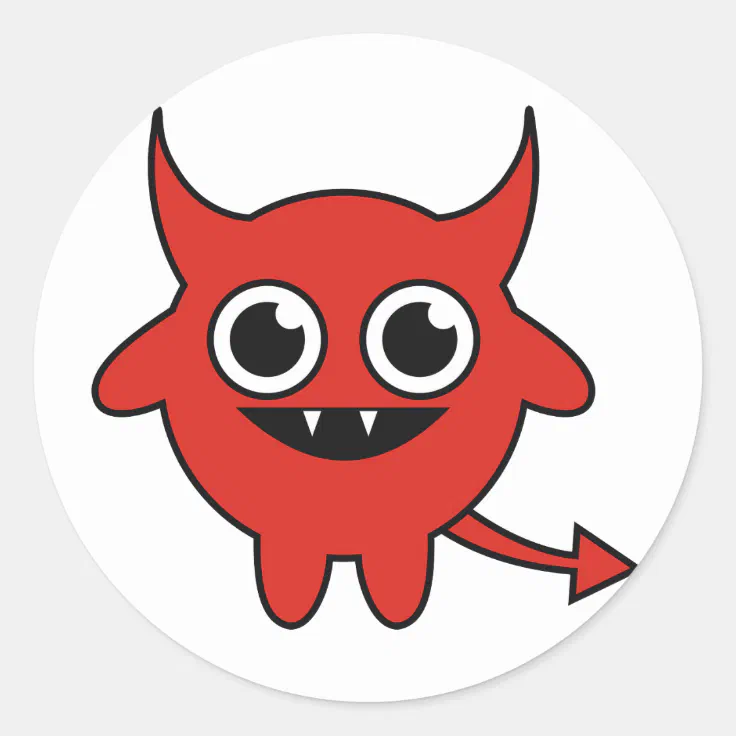 Cute Devil Classic Round Sticker | Zazzle