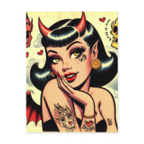 Cute Devil Girl Postcard