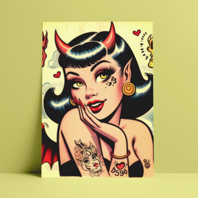 Cute Devil Girl Postcard (Creator Uploaded)