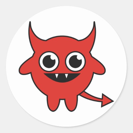 Cute Devil Round Stickers | Zazzle