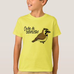 Horned Lark: Cute & Devilish Kids' Hanes TAGLESS® T-Shirt