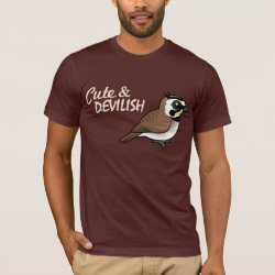 Horned Lark: Cute & Devilish Men's Basic American Apparel T-Shirt