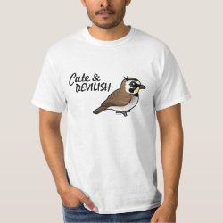 Horned Lark: Cute & Devilish Men's Crew Value T-Shirt