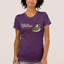 Horned Lark: Cute & Devilish Women's American Apparel Fine Jersey Short Sleeve T-Shirt