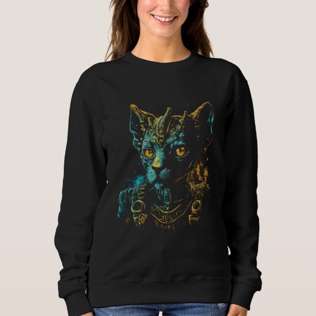 Cute Devon Rex Cat Lover Pharaoh Devon Rex Cat Cos Sweatshirt (Front)