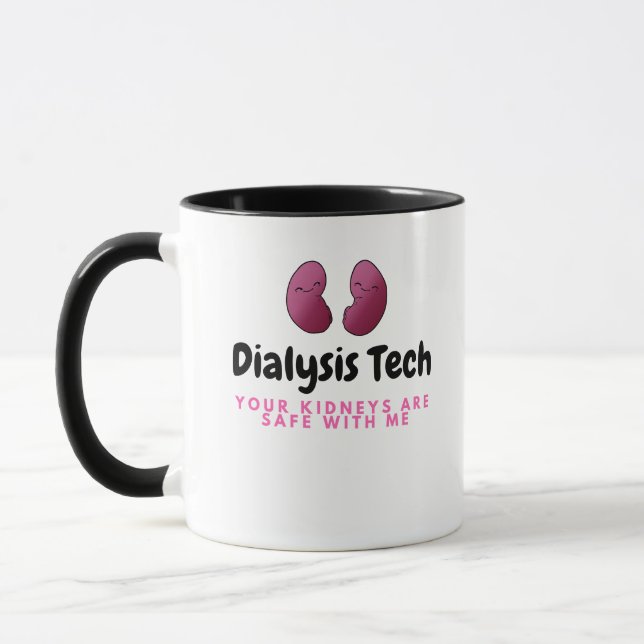 Cute Dialysis Tech Kidney Coffee Mug (Left)