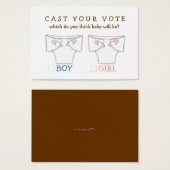 Cute Diaper Gender Reveal Cast Your Vote Ticket (Front & Back)