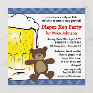 Cute Diaper Keg Party Invitations - Dadcelor Party