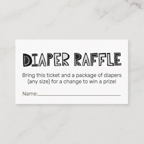 Cute Diaper Raffle Tickets Enclosure Card