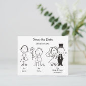 Cute Dick and Jane Save the Date Cards (Standing Front)