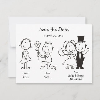 Cute Dick and Jane Save the Date Cards