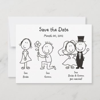 Cute Dick And Jane Save The Date Cards by PMCustomWeddings at Zazzle