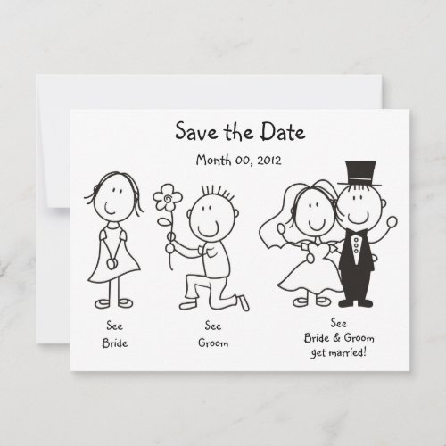 Cute Dick and Jane Save the Date Cards