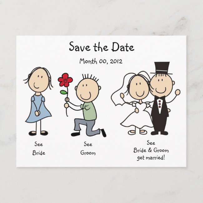 Cute Dick and Jane Save the Date Cards
