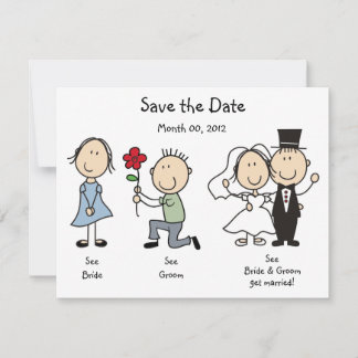Cute Dick and Jane Save the Date Cards