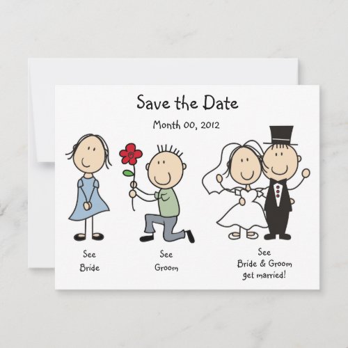 Cute Dick and Jane Save the Date Cards