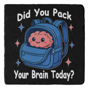 Cute “Did You Pack Your Brain Today?” Brain Pun Trivet