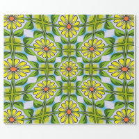 Adorable Two Flower Pattern Wrapping Paper, Zazzle