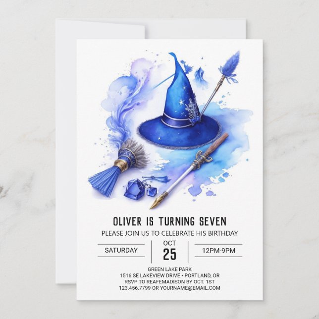 Cute Digital Wizardry Birthday Invitation (Front)