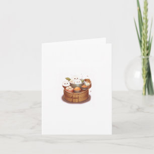 Cute dim sum greeting card