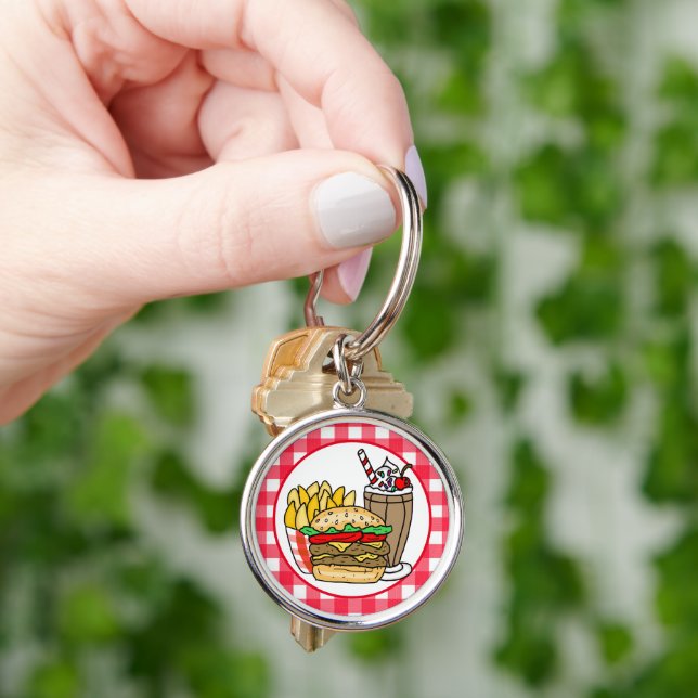 Cute Diner Food  Keychain (Hand)