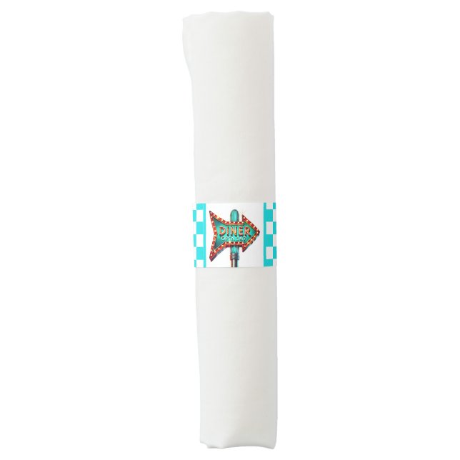 Cute Diner retro party  Napkin Bands (Front)