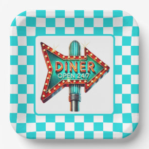 Cute Diner retro party  Paper Plates