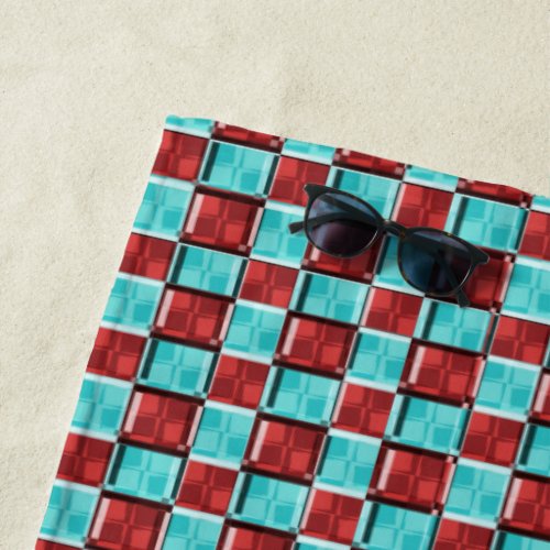Cute Diner Style Checks Pattern Beach Towel