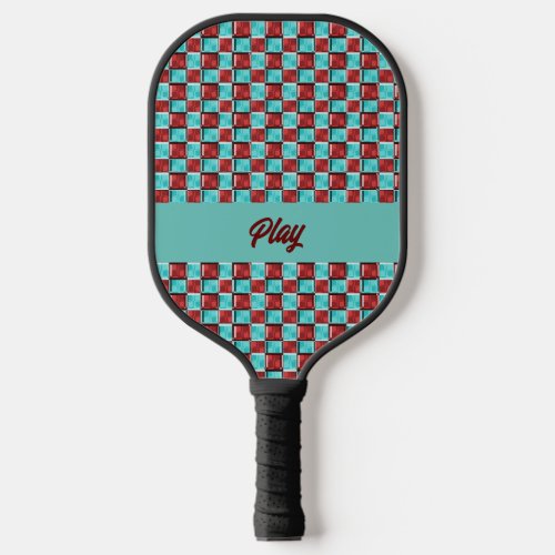 Cute Diner Style Checks Pattern Pickleball Paddle