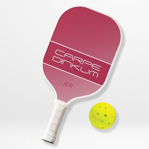 Cute Dink Pun Quote Gradient Initials Magenta Red  Pickleball Paddle