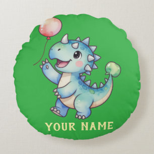 Cute Dino- Ankylosaurus Personalized Round Pillow