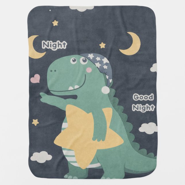 Cute Dino Baby Blanket (Front)